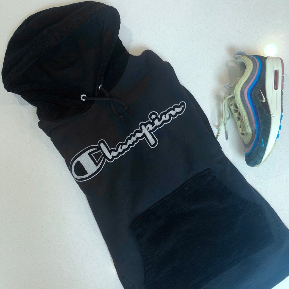 Champion Reverse Weave Corduroy Hoodie (black)